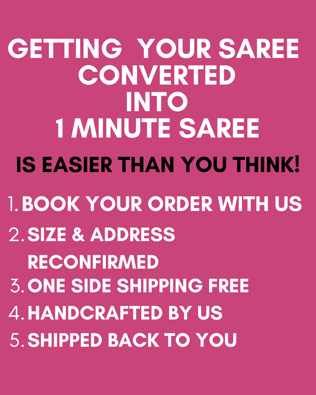 CONVERT REGULAR SAREE INTO 1 MINUTE SAREE