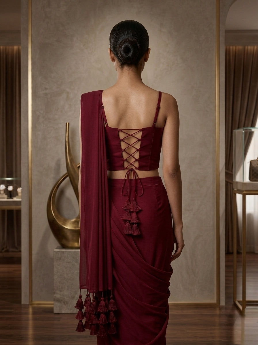 corset ready to wear saree