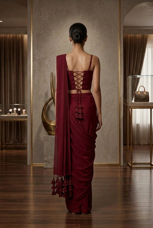 corset ready to wear saree