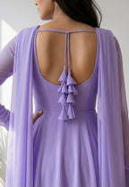 Elegant Lavender Anarkali Suit with Flowing Dupatta