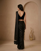 Black Ready-to-Wear Saree with Sequin Embellished Blouse