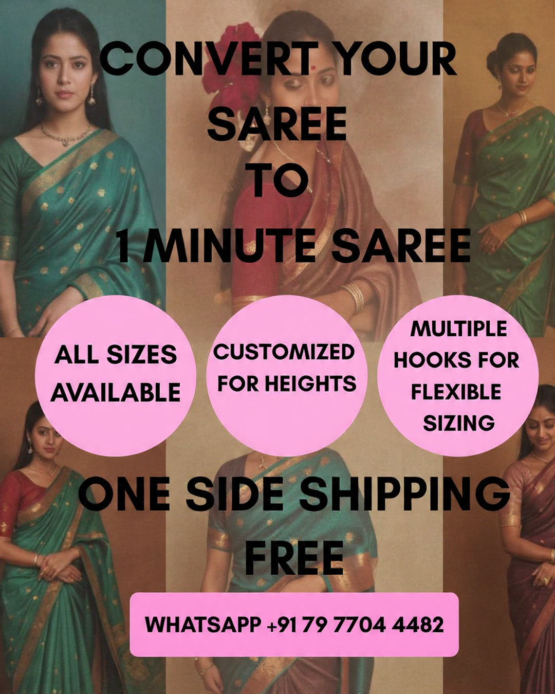 CONVERT REGULAR SAREE INTO 1 MINUTE SAREE